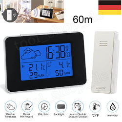 LCD Funk Wetterstation mit Außensensor Farbdisplay Thermo-/Hygrometer Wecker