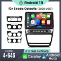 Carplay Android 13 Autoradio Für Skoda Octavia 2007-2013 GPS Navi WIFI BT FM 64G
