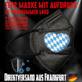 FFP2 Atemschutzmaske Mundschutz Mundmaske schwarz CE 1463 Bayern Wappen Herz