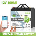 Mini Lithium Batterie 12V 100Ah LiFePO4 Bluetooth Akku Wohnmobil 15000+ Zyklen