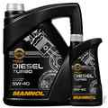 1x 5L+1x 1L MANNOL MOTORÖL ÖL 5W-40 DIESEL TURBO passend für VW 502.00 / 505.00