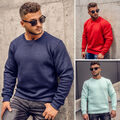 Sweatshirt Pullover Rundhals Langarmshirt Sport Basic Men Herren BOLF Unifarben