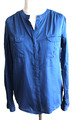 Hilfiger Denim Langarm Bluse Gr. 38-M Royalblau