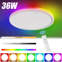 36W RGB LED Deckenleuchte Sternenhimmel rund Smart Deckenlampe Dimmbar mit FB