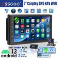 DAB+ Android 13 Autoradio 2 DIN 32G Carplay 7 Zoll GPS NAVI RDS Bluetooth Kamera