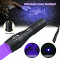 1-5X UV Lampe LED Taschenlampe 395nm Zoom Scorpion Bernstein Schwarzlicht Akku