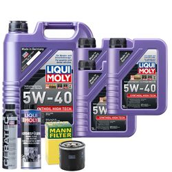 Motoröl 5W40 LIQUI MOLY Synthoil High Tech 8L +MANN Ölfilter +Spülung +Cera Tec