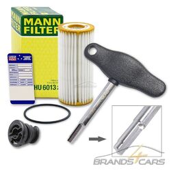 MANN ÖLFILTER SET FÜR AUDI A3 A4 A6 SEAT LEON SKODA VW GOLF PASSAT TIGUAN TOURAN#inkl. ÖLABLASSSCHRAUBE + BGS WERKZEUG ABLASSSCHRAUBE#