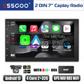 7" 2 DIN Carplay DAB+ Autoradio Android 13 32G GPS NAV Wifi Touch Screen Kamera