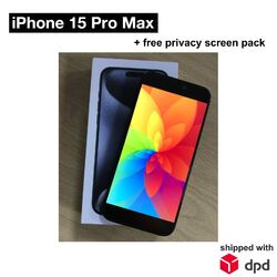 Apple iPhone 15 Pro Max - 256GB - Blau Titan (Ohne Simlock) - TOP SELLERGRATIS SICHTSCHUTZ