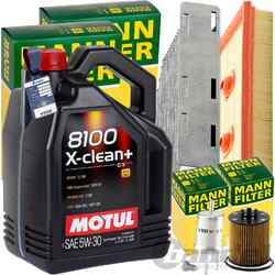 MANN INSPEKTIONSPAKET+1x5L MOTUL 8100 5W-30 ÖL passend für AUDI A3 SKODA 1.6 FSI