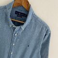 Polo Ralph Lauren Hemd Größe XL X Large Herren Blau Einfarbig Jeansoptik Slim Fit