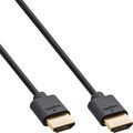 Slim Ultra High Speed HDMI™ Kabel, 8K4K, Stecker / Stecker, schwarz / gold, 0,3m