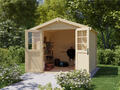 Gartenhaus Blockhaus Gerätehaus 28mm Satteldach DIY naturbelassen Holz