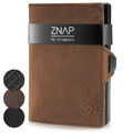 ZNAP® Slim Wallet Kreditkartenetui Portemonnaie Geldbörse Herren 12 RFID Braun