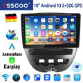 32G Android 13 Autoradio Carplay GPS Navi WIFI BT RDS Für Peugeot 107 Citroen C1