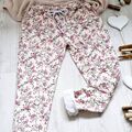 Joggpants Hellbeige/ Pink Blumen Print Jogger Stretch Gr. 36 38 40 Onesizes H1