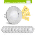 10 Stück linovum® Feuchtraum LED Einbauspot fourSTEP Dim 5W flach IP65 warmweiß