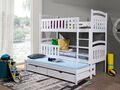 Kinderbett Etagenbett Kinder Holz 3 Betten Stockbett 90x200 Weiss inkl.Matratzen