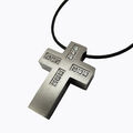 Kreuz Anhänger Edelstahl massiv mit Zirkonia Steinen Damen Schmuck silber Kette