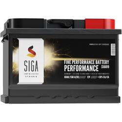 SIGA Autobatterie 60Ah 12V Starterbatterie ersetzt 54Ah 55Ah 56Ah 62Ah 63Ah 65Ah