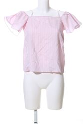 H&M Schlupf-Bluse Damen Gr. DE 36 pink-weiß Casual-Look