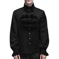 Schwarzes Piraten Hemd für Herren Vampir Victorian Renaissance Gothic Rüschen