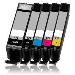 5x Drucker Patrone Tinte für CANON PGI570PGBK CLI571BK CLI571C CLI571M CLI571Y