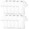 5er / 10er FRUIT OF THE LOOM T-SHIRT ORIGINAL WEISS HERREN SHIRT - S M L XL XXL