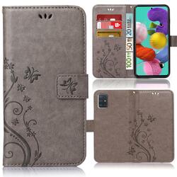 Handy Tasche für Samsung Galaxy A51 Schutz Hülle Blumen Flip Case Wallet Etui