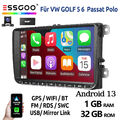 Android13 DAB+ Autoradio 32G KAM Carplay Für VW Golf 5 Tiguan Polo GPS NAVI WIFI