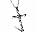 Halskette mit Kreuz Anhänger Herrenkette Männerkette Religion Glaube Damenkette