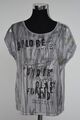 MONARI Damen Kurzarmshirt Shirt Basic grau Print Gr 38 Top Zustand