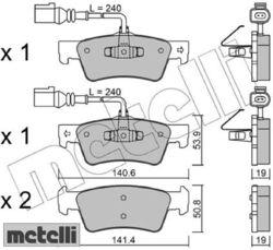 metelli 22-0661-0 Bremsbelagsatz für Scheibenbremse Bremsbelagsatz für VW 