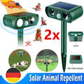 2x Solar Tiervertreiber Ultraschall Abwehr Marder Katzen-Hunde Abwehr Schreck