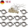 LED Einbaustrahler Rahmen GU10 Fassung 10 Pack Set Rund Einbauleuchte Edelstahl