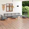 vidaXL 9-tlg. Garten-Lounge-Set Grau Massivholz Kiefer ASS