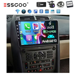 9" Autoradio Carplay GPS Nav BT 2+64G DAB+ Für Peugeot 407 2004-2011 Android 13