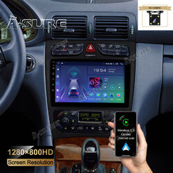 Kam+ Autoradio Navi 2+32G Carplay Android 13 GPS für Mercedes Benz C-Klasse W203