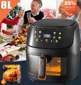 8L Heißluftfritteuse Heissluft Friteuse Air Fryer Digital Fritteuse 1800W DE