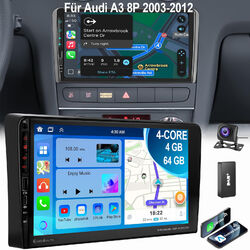 Für Audi A3 S3 RS3 8V 8P DAB+ Autoradio 9" 4+64G Android 13 Carplay GPS Navi KAM