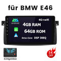 CarPlay 4+64G 9'' GPS Autoradio Für BMW 3er E46 M3 1998-2006 Android 13 Wireless