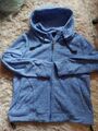 Warme Damen Fleece Kapuzen Sweat Jacke Blue Melance 