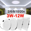 20x LED Einbaustrahler Panel 230V Spots Flach Einbauleuchten Deckenleuchte Set