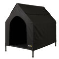 B-Ware: lionto erhöhte Hundeliege Hundehütte Hundebett Dach Schwarz 90x65x85 cm