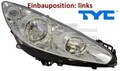 TYC 20-14198-05-2 Hauptscheinwerfer links Scheinwerfer Frontscheinwerfer 
