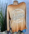 NEU Feinstrick Shirt Pulli loose fit VINTAGE Nieten washed out ORANGE 40 42 44