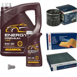 BOSCH Inspektionspaket 6 L MANNOL Energy Premium 5W-30 für VW Golf Sportsvan