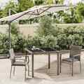 Gartenmöbel Essgruppe Gartengarnitur 3tlg. mit Kissen Schwarz Poly Rattan vidaXL