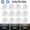 12x LED Einbaustrahler 230V Dimmbar Einbauleuchten Flach Panel Einbau Spots Set